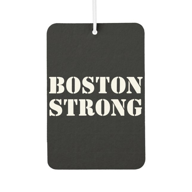 "Boston Strong" weißes schwarzes Auto Autolufterfrischer (Vorderseite)