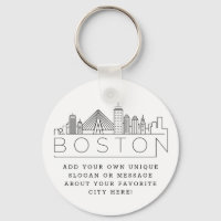 Boston Stylized Skyline | Benutzerdefinierter Slog