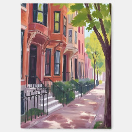 Boston Summer | Massachusetts Brownstones Magnet