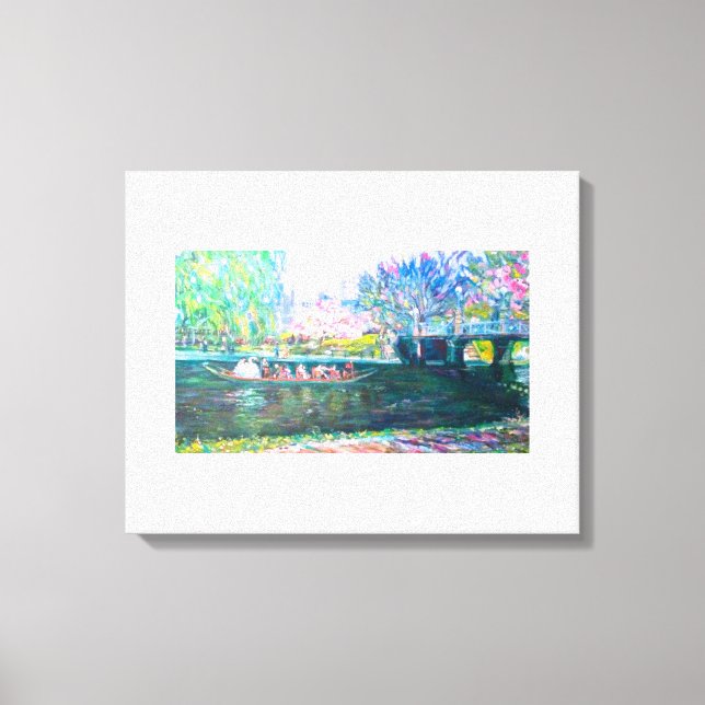 Boston Swan Boat Painting Leinwanddruck (Vorderseite)