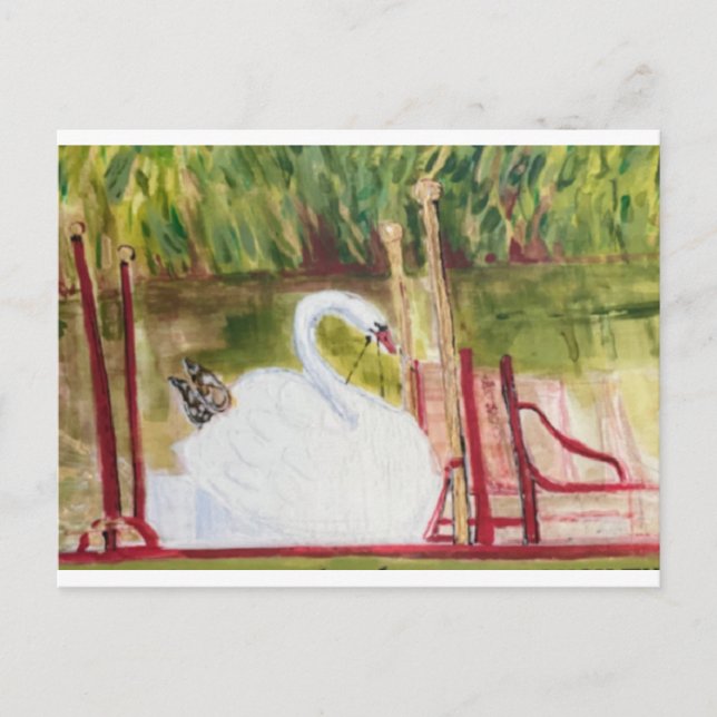 Boston Swan Boat Postkarte (Vorderseite)