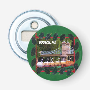 Boston Swan Boats - Happy Holidays  Flaschenöffner