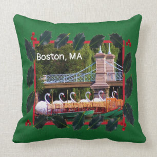 Boston Swan Boats - Happy Holidays Kissen