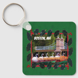 Boston Swan Boats - Happy Holidays Schlüsselanhäng Schlüsselanhänger