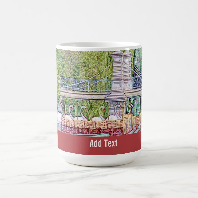 Boston Swan Boote in Bleistift- und Tintenfilter Kaffeetasse (Mittel)