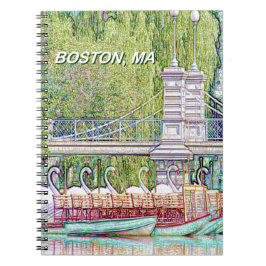 Boston Swan Boote in Stift und Tinte Notizblock