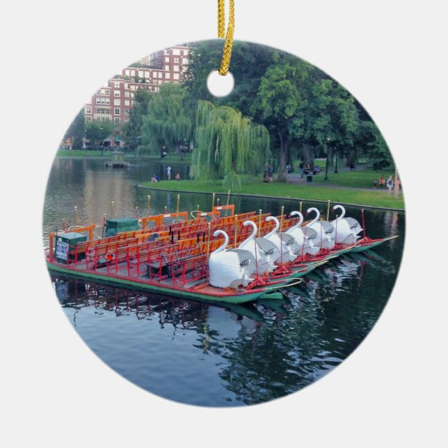 Boston Swan Boote Keramikornament (Vorne)