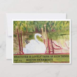 Boston Swanboat Postcard Postkarte