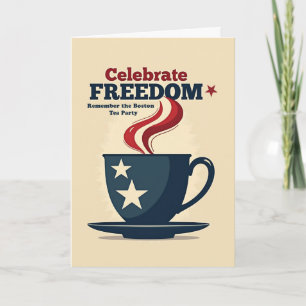 Boston Tea Party Tag Patriotische Freiheit mit Ste Karte