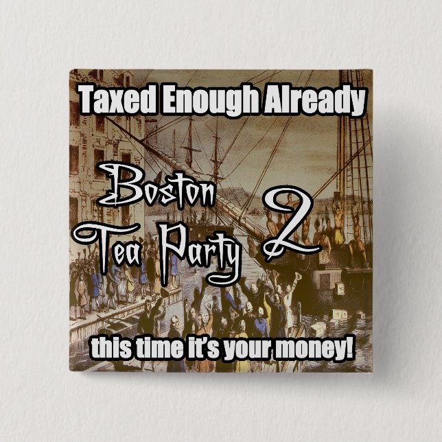 Boston-Tee-Party 2 Button (Vorderseite)