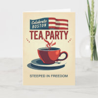 Boston Tee Party Day Bold Red Cup American Banner