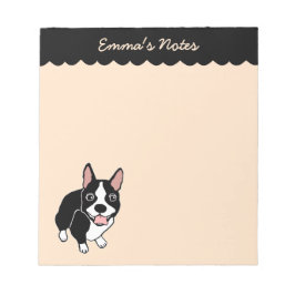 Boston Terrier 5.5" x 6" Benutzerdefinierter Notep Notizblock
