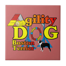 Boston Terrier Agility Fliese