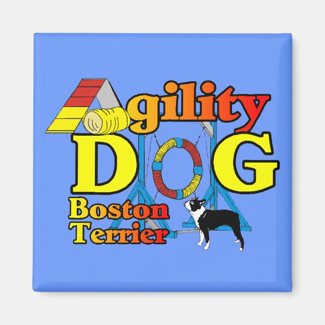 Boston Terrier Agility Geschenke Magnet (Vorne)