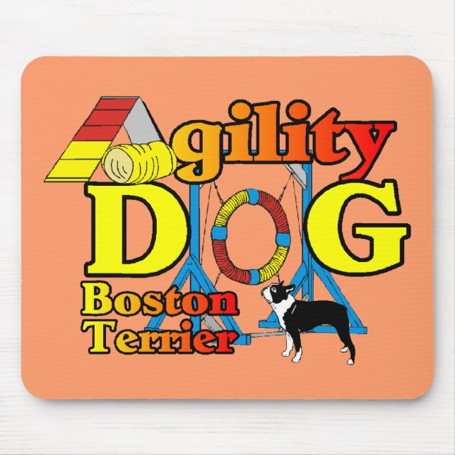 Boston Terrier Agility Geschenke Mousepad (Vorne)