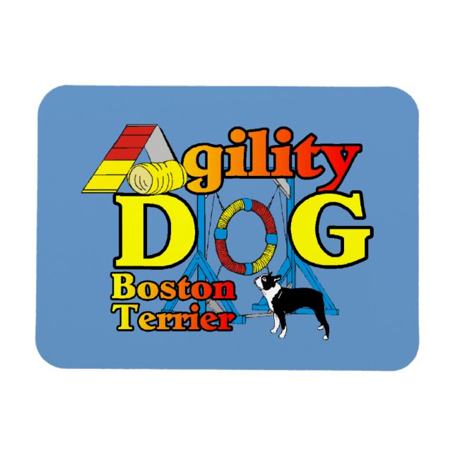 Boston Terrier Agility Magnet (Horizontal)