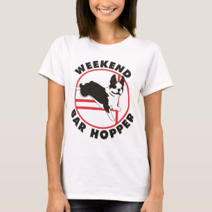 Boston-Terrier-Agility-Wochenenden-Bar-Trichter T-Shirt