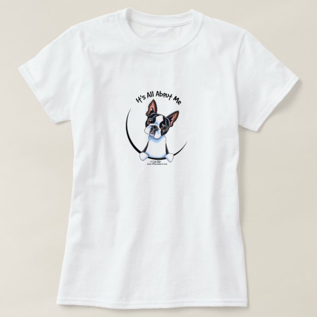 Boston Terrier alles über mich T-Shirt (Design vorne)