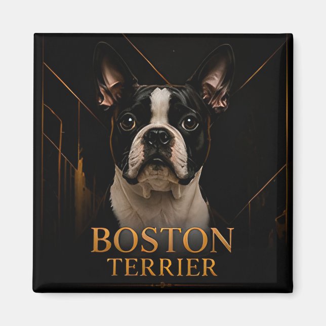 Boston Terrier American Classic Kollektion Magnet (Vorne)