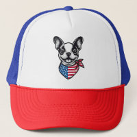 Boston Terrier Amerikanische Flagge Bandana Hund P