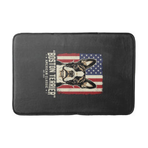 Boston Terrier Amerikanische Klassik Flagge Badematte