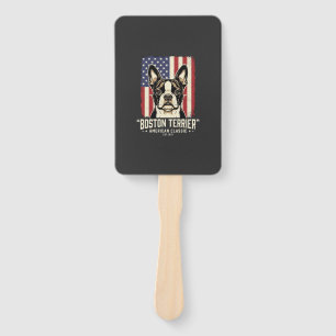 Boston Terrier Amerikanische Klassik Flagge Fächer