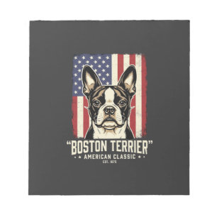 Boston Terrier Amerikanische Klassik Flagge Notizblock