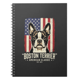 Boston Terrier Amerikanische Klassik Flagge Notizblock
