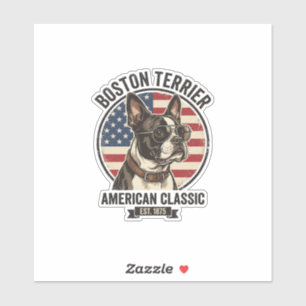Boston Terrier Amerikanischer Klassischer Hund Fla Aufkleber