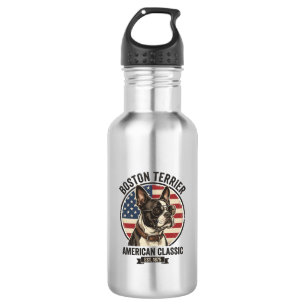 Boston Terrier Amerikanischer Klassischer Hund Fla Edelstahlflasche