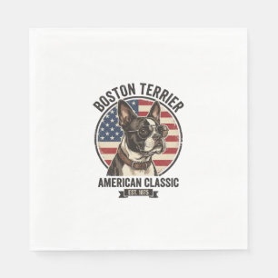 Boston Terrier Amerikanischer Klassischer Hund Fla Serviette