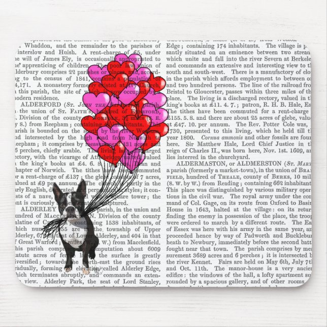 Boston Terrier and Balloons Mousepad (Vorne)