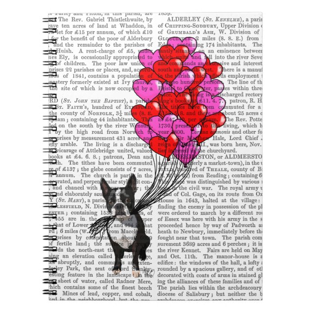 Boston Terrier and Balloons Notizblock (Vorderseite)