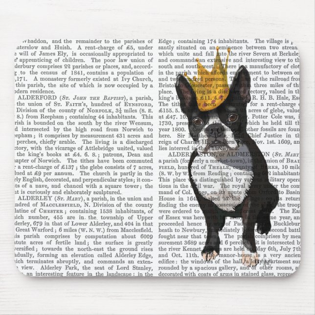 Boston Terrier and Crown Mousepad (Vorne)