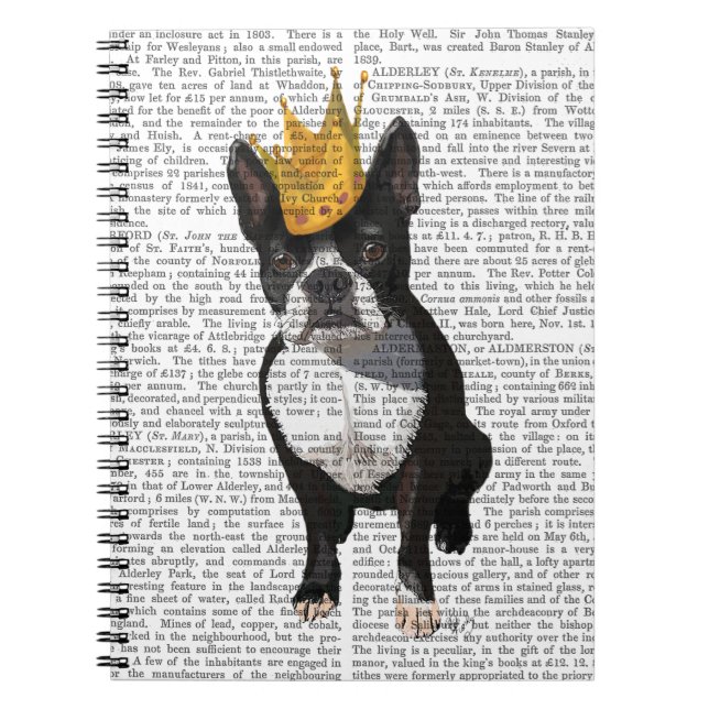 Boston Terrier and Crown Notizblock (Vorderseite)