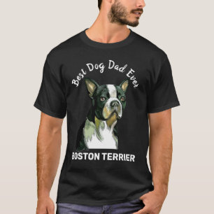 Boston Terrier Aquarell bester Hundedad aller Zeit T-Shirt