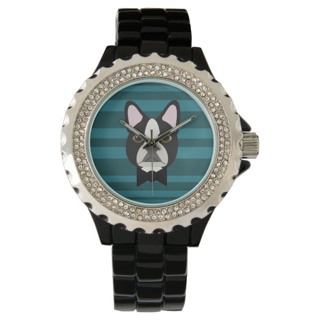 Boston Terrier Armbanduhr (Vorderseite)