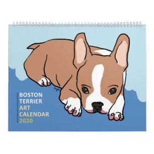 Boston Terrier Art Kalender 2020