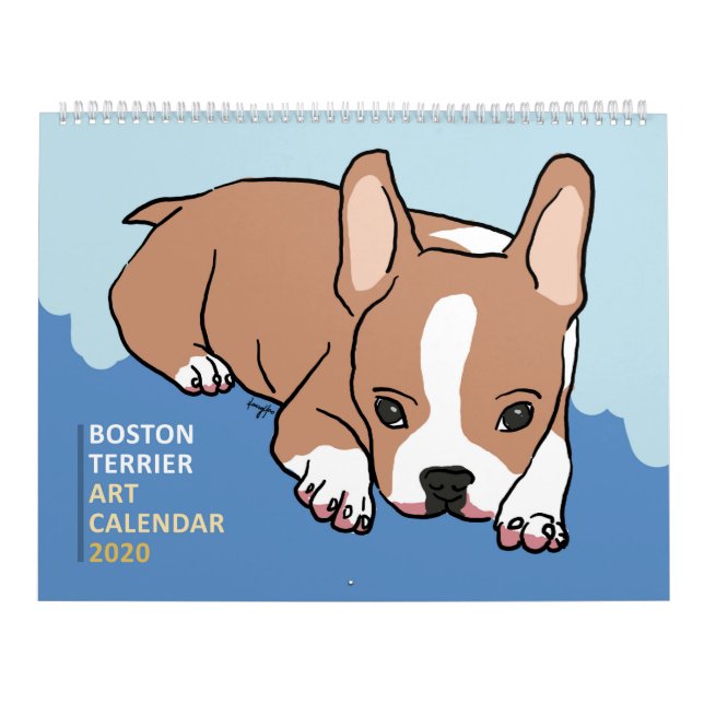 Boston Terrier Art Kalender 2020 (Titelbild)