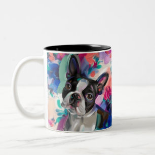 Boston Terrier Art Tasse  Türkis