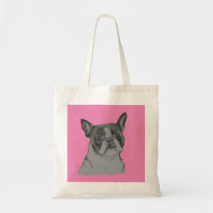 Boston Terrier auf Rosa Tragetasche