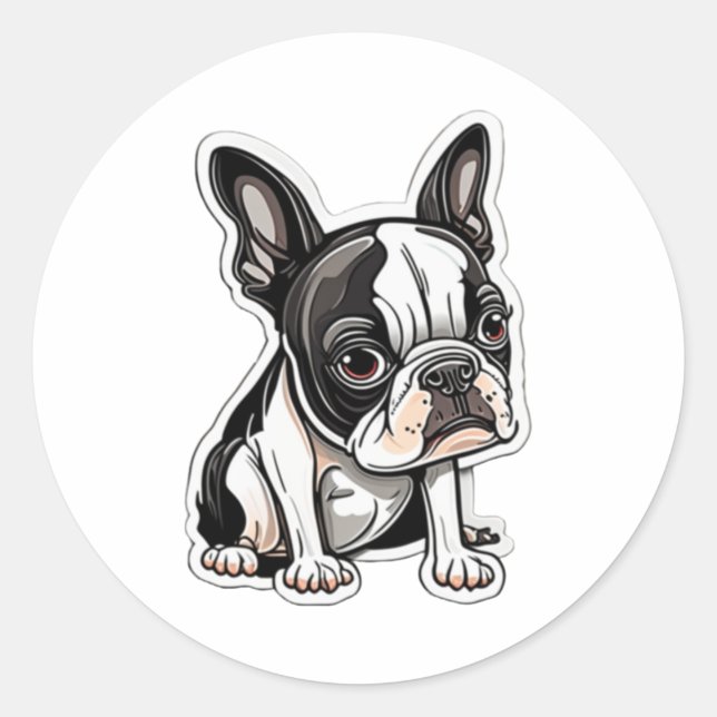 Boston Terrier Aufkleber (Vorderseite)