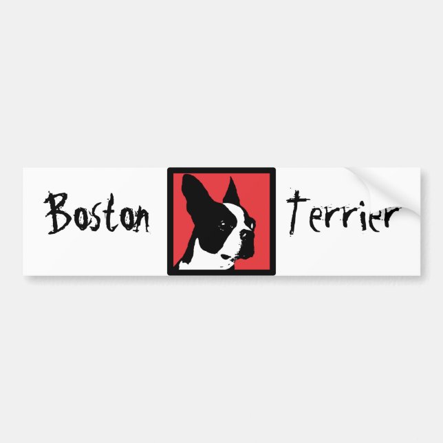 Boston Terrier Autoaufkleber (Vorne)