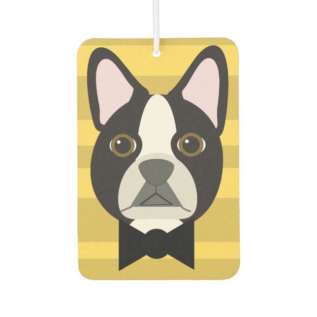 Boston Terrier Autolufterfrischer (Vorderseite)