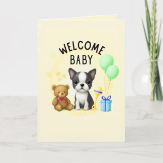 Boston Terrier Baby Glückwunschkarten Feiertagskarte
