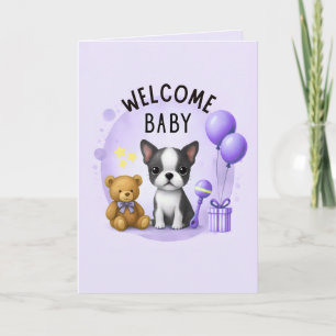 Boston Terrier Baby Gratulationskarten Feiertagskarte