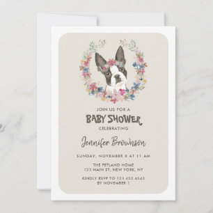 Boston Terrier Baby Shower Einladung