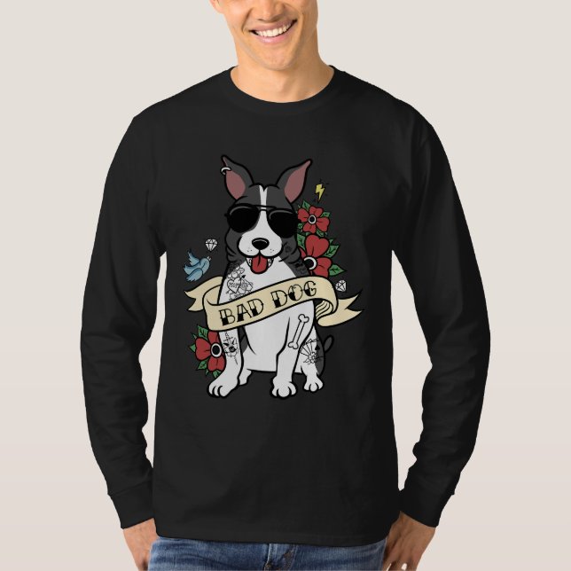 Boston Terrier Bad Dog T-Shirt (Vorderseite)