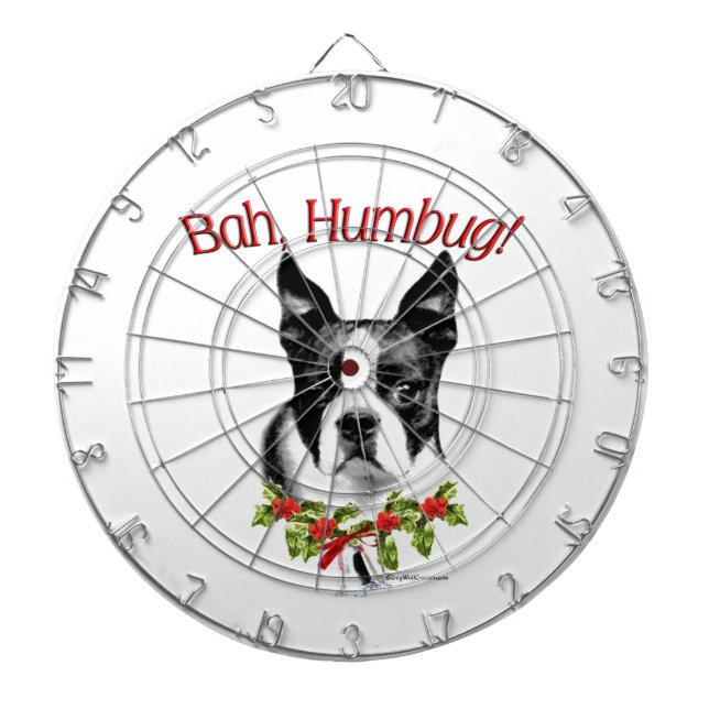 Boston Terrier Bah Humbug Dartscheibe (vorne)