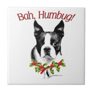 Boston Terrier Bah Humbug Fliese